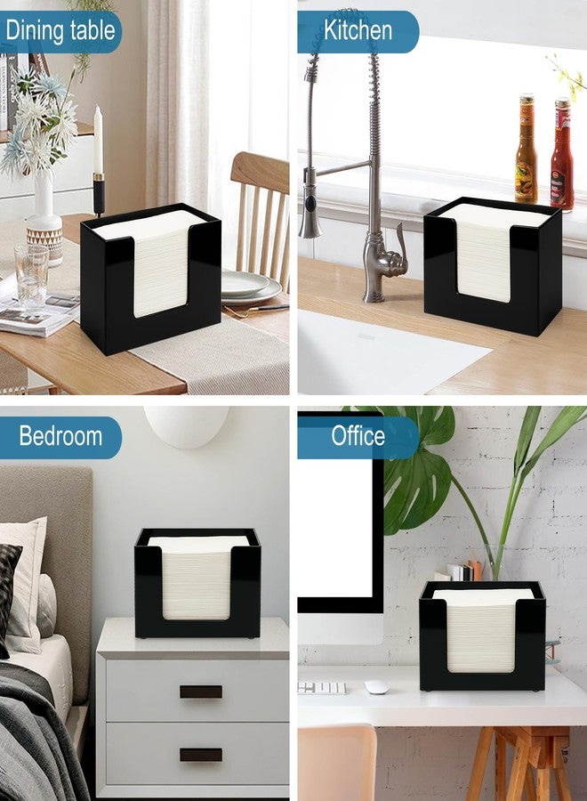 Hilislog Black Paper Hand Towel Holder Countertop Acrylic Napkin Holders for Bathroom Trifold Paper Towels Dispenser Multifold C-Fold Z-Fold Modern Napkin Holder Dispenser for Kitchen Counter Bathroom Toilet - Image 2